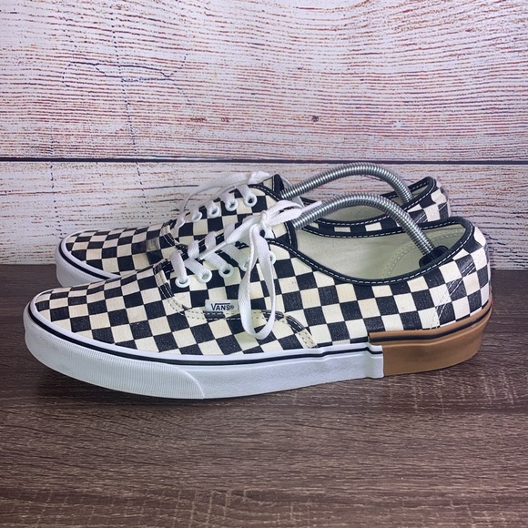 VANS Black Off-White Checkerboard Squares Gum Block Low Shoes Men's 13 - Picture 4 of 10